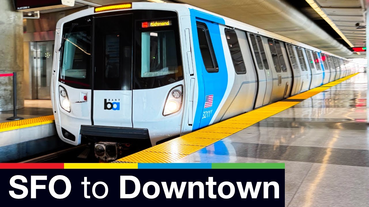 Bay Area Rapid Transit BART, San Francisco International Airport SFO to Downtown San Francisco
