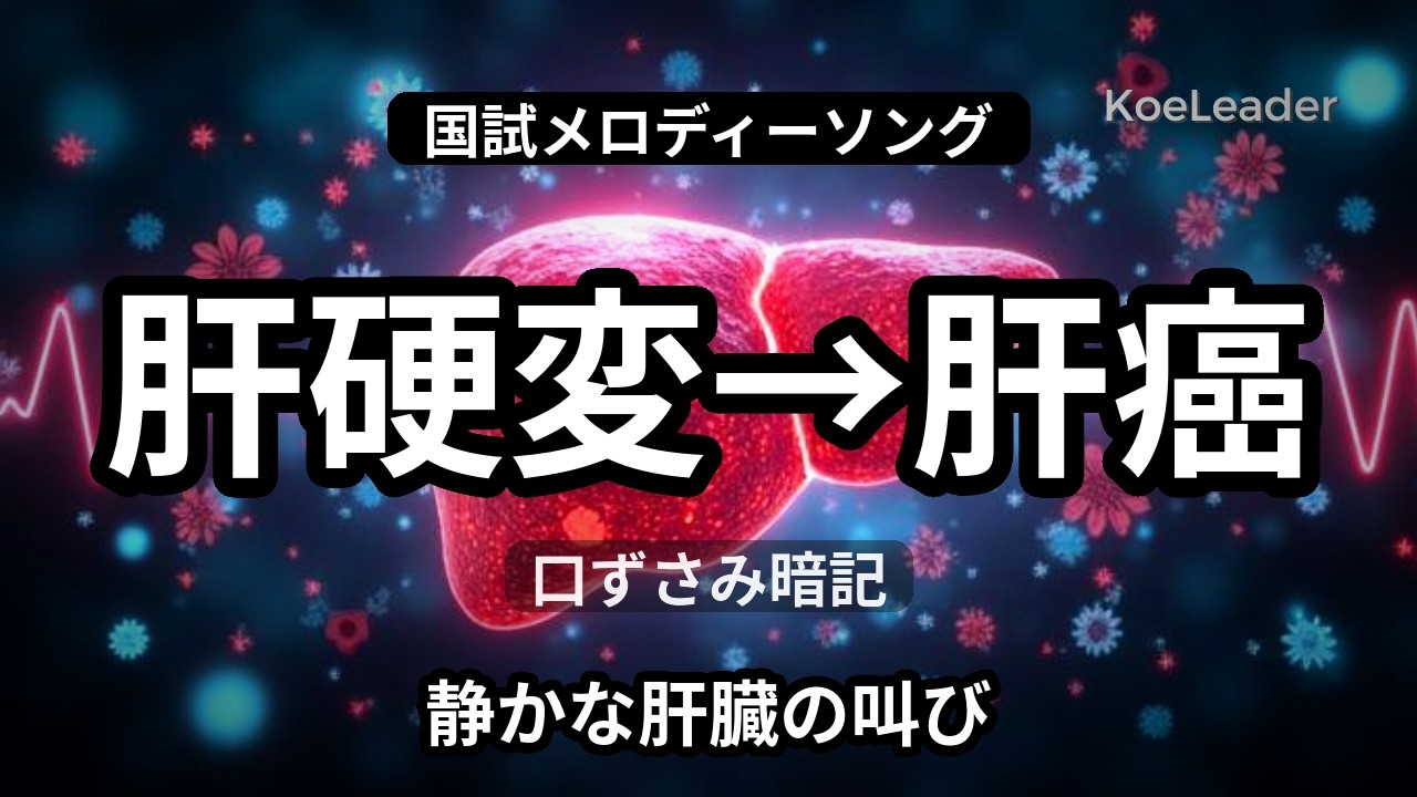 【肝硬変→肝癌】覚え方を歌で暗記｜国家試験メモリーソング（歌詞付き）
