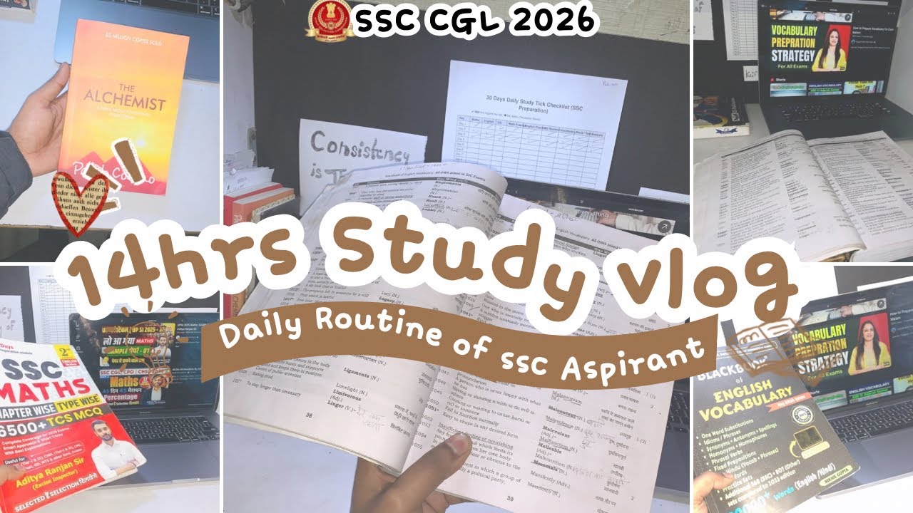 Math + Vocabulary Marathon 📚 | 14 Hours Study Routine | SSC CGL 2026 | #ssc |@vlogwithkaifyyyy 