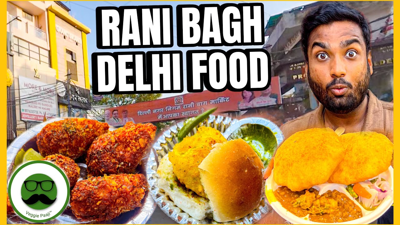 Rani Bagh Food Tour | Delhi ke Om Corner Chole Bhature, Viral Vada Pav Girl & More | Veggie Paaji