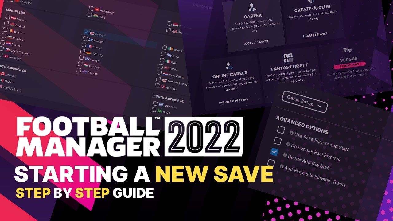 Starting a save in Football Manager 2022 | How to set up your FM22 save