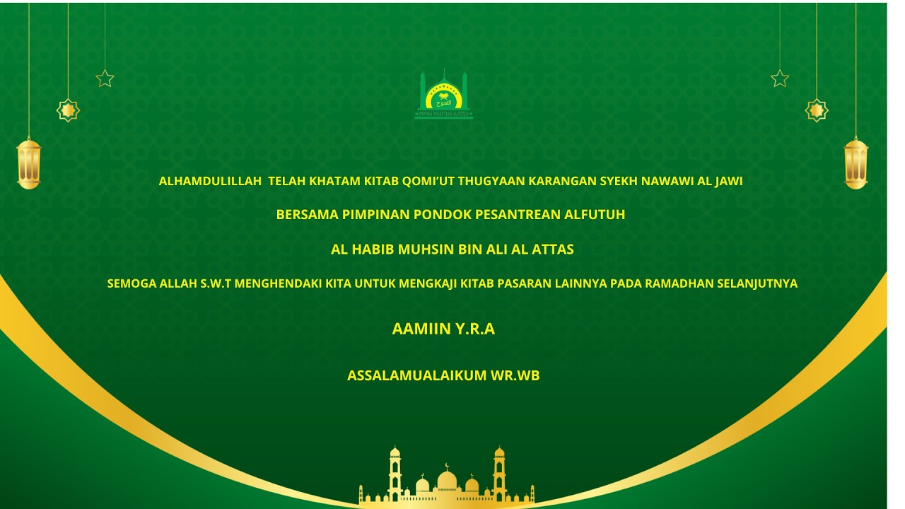 🔴 LIVE STREAMING KHATAMAN KITAB PASARAN QOMI'UT THUGYAAN SYARH SYU'ABUL IIMAN - SYEKH NAWAWI AL JAWI