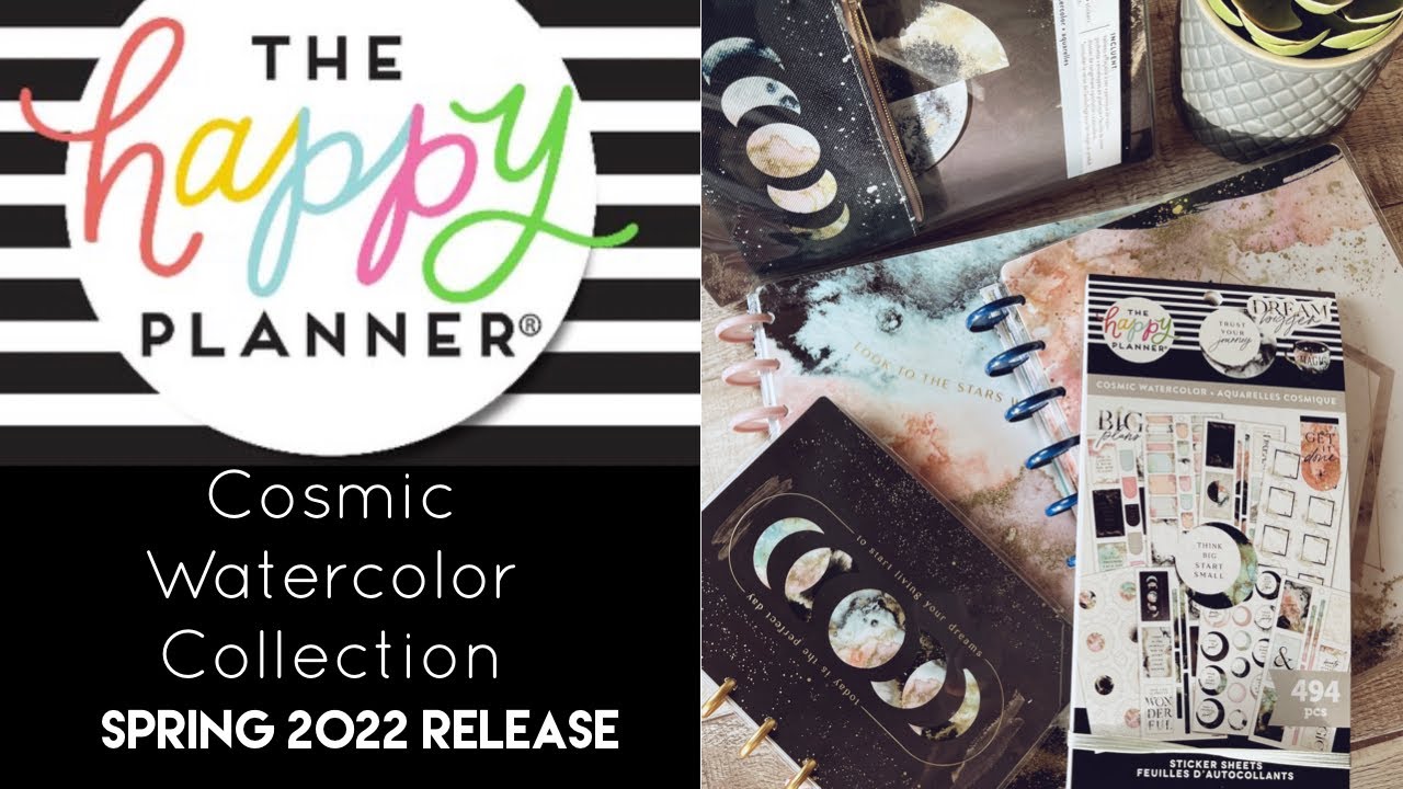 Cosmic Watercolor Collection Flip-thru | Spring 2022 Release | The Happy Planner