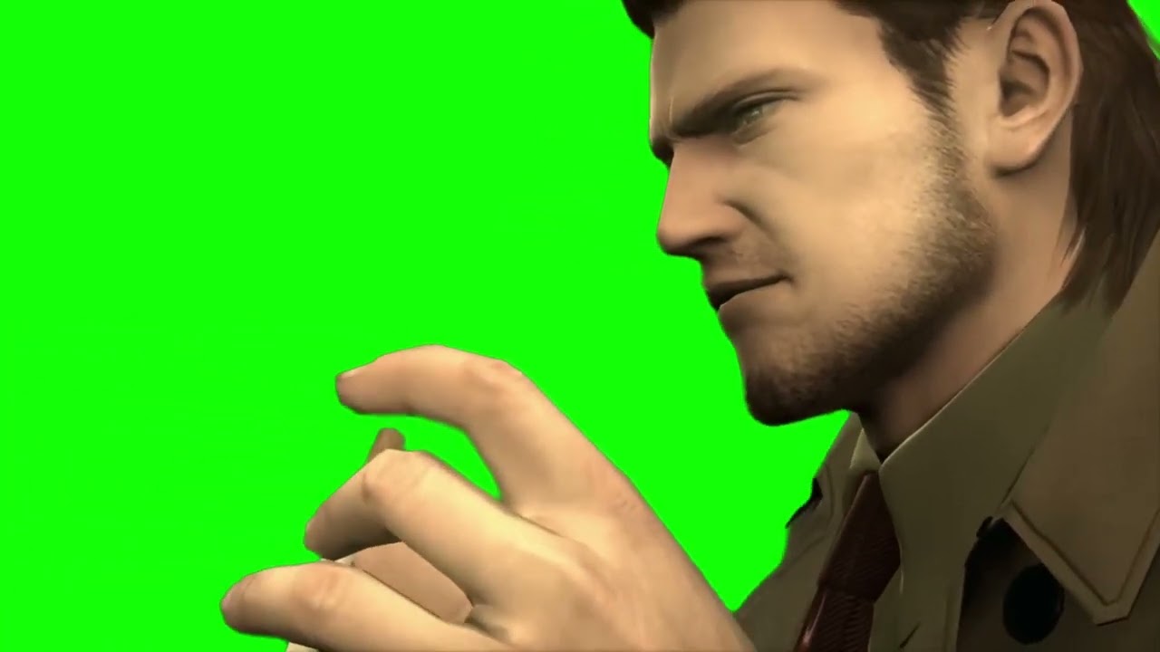 Solid Snake turning into Old Snake Metal Gear Solid 4 green screen