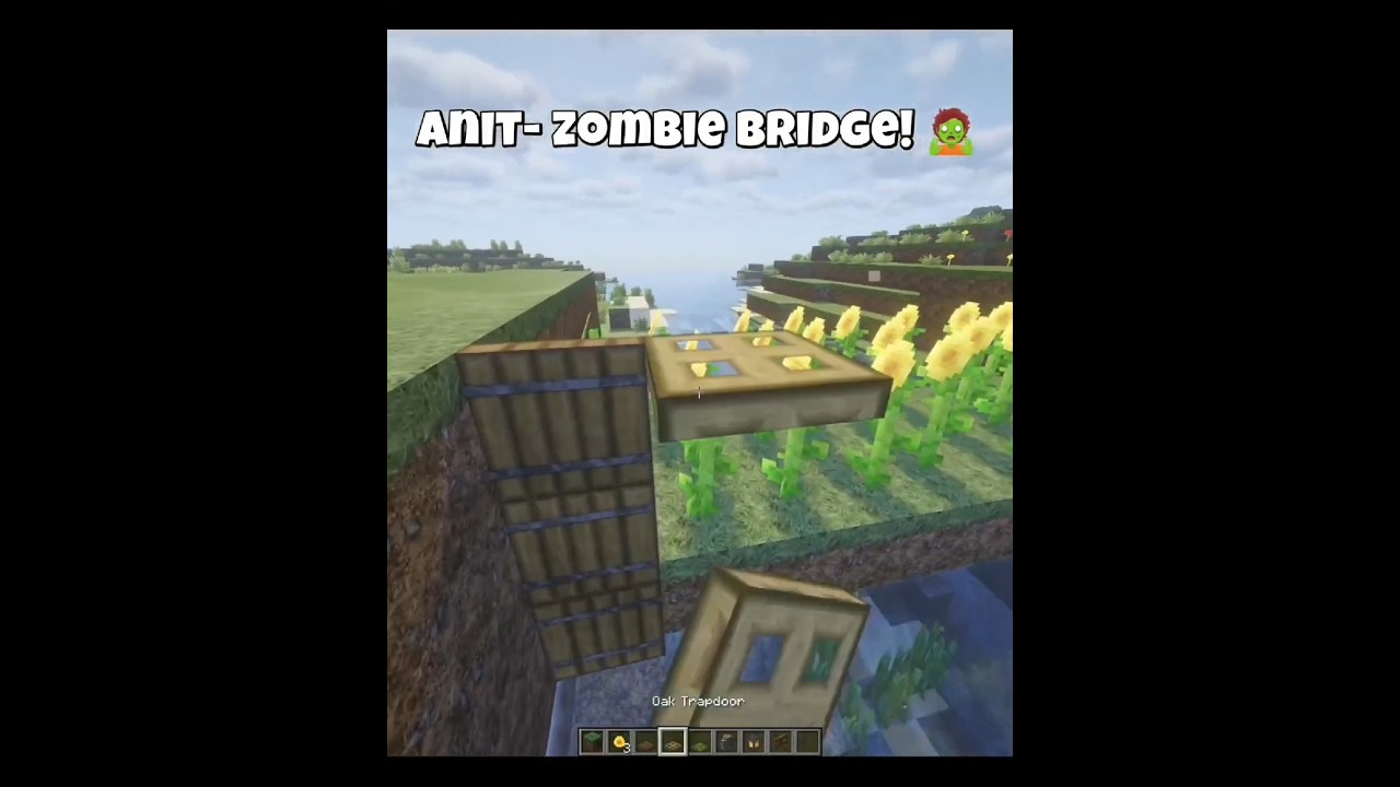 Minecraft Easy Anti-Zombie Bridge Build! 🧟 (MATADORA) #shorts #minecraft