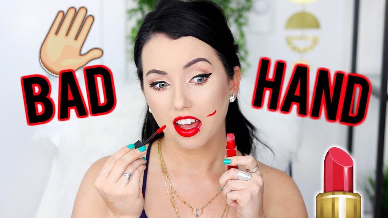 FULL FACE USING MY BAD HAND! Opposite Hand Makeup Challenge...