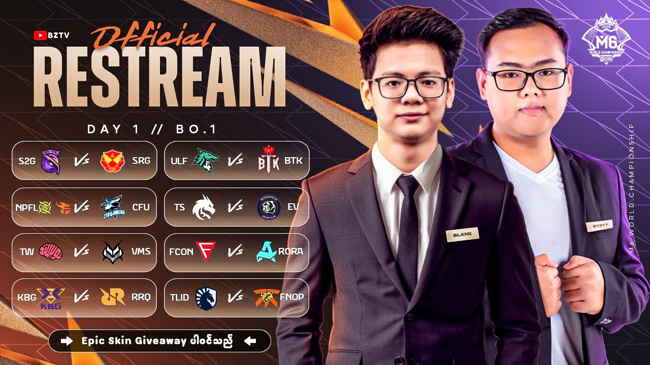 [Official Restream] Lets Go 🇲🇲 M6 Swiss Stage (Day1) ပွဲစဉ်များ Myanmar🇲🇲Casting CasterZyZyy & Blank