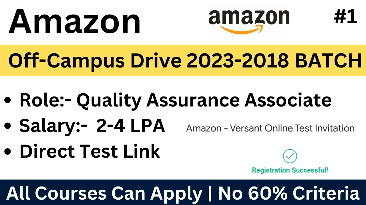 Amazon Off-Campus Drive 2023 | 2022-2018 BATCH | Direct Test Link | Associate Hiring | Part-1 |Apply