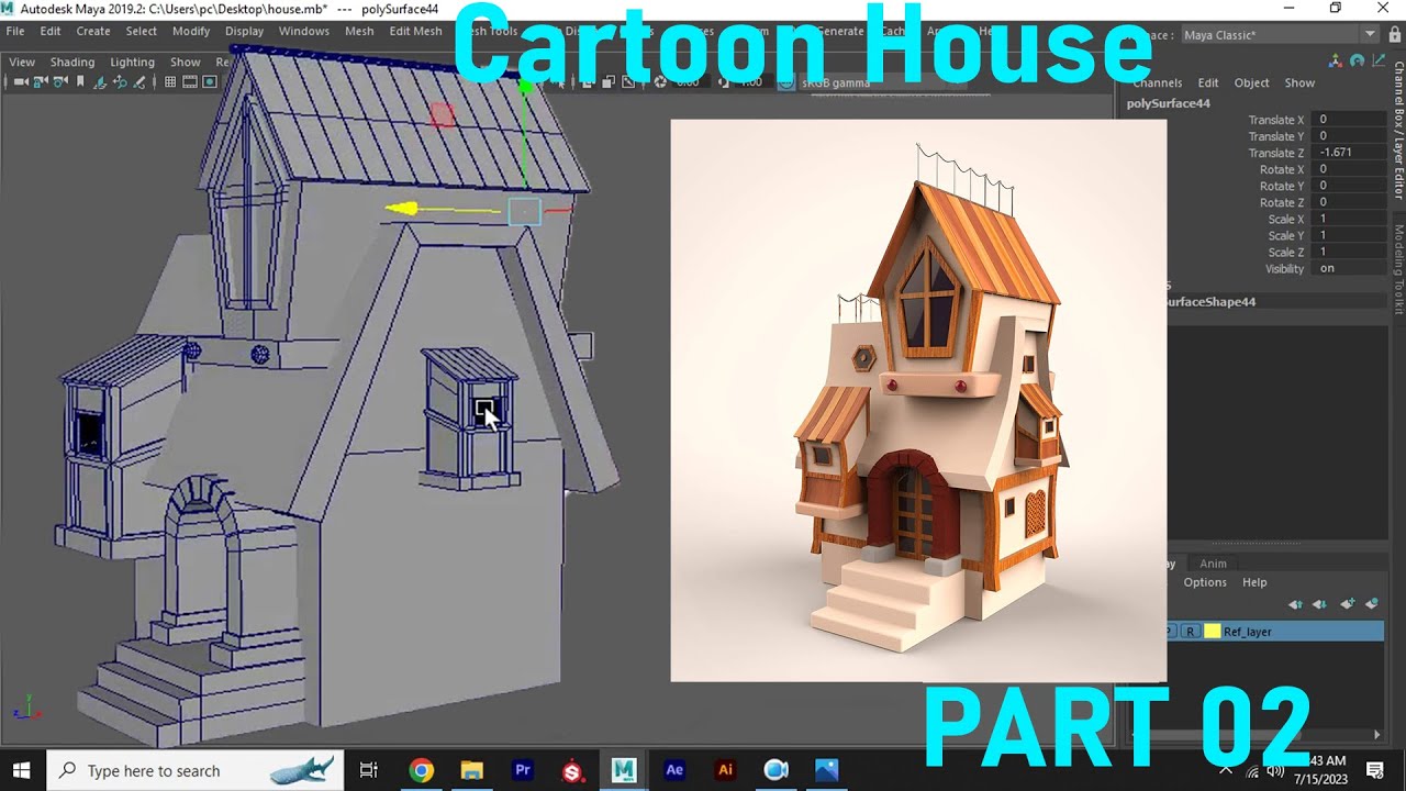 Cartoon House | 3D model | Part 02 | Autodesk maya | Hindi