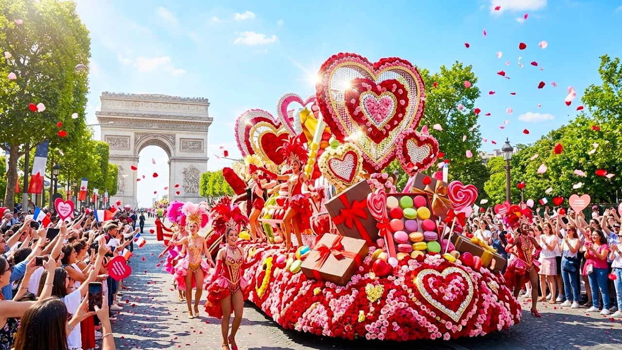 VALENTINE’s DAY PARADE 2026 in Paris 💖 The World’s Most Romantic Street Celebration | EVENT