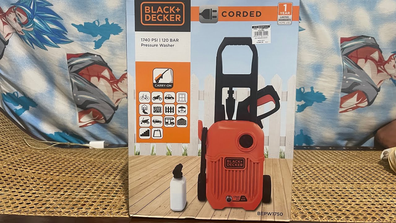 UNBOXING …… BLACK AND DECKER PRESSURE WASHER(1740 PSI / 120 BAR)