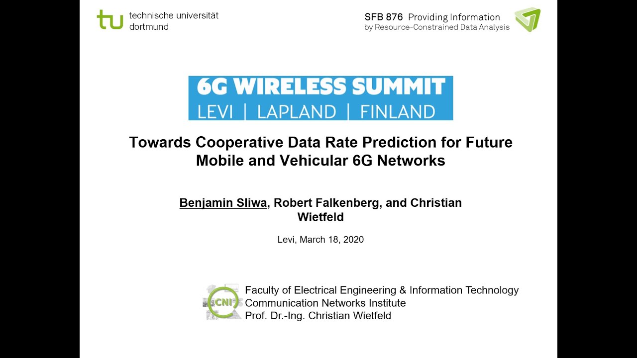 [6G SUMMIT 2020] Towards Cooperative Data Rate Prediction for Future Mobile and Vehicular 6G Netw.