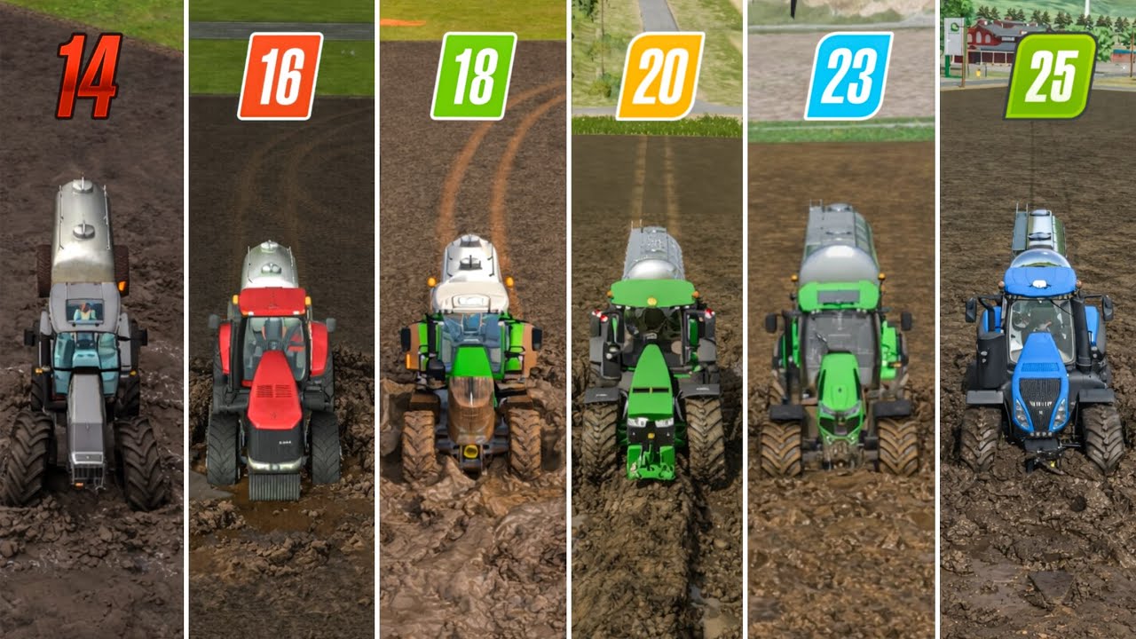 Fs14 Vs Fs16 Vs Fs18 Vs Fs20 Vs Fs23 Vs Fs25 | Tanker Stuck In Mud | Timelapse 