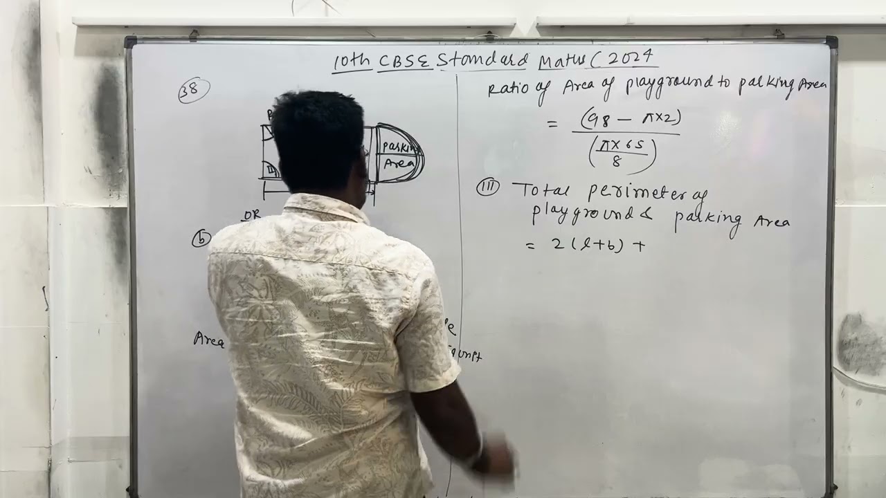 Standard Maths Past Year Paper Solution Of 10TH CBSE 2024FROM QUESTION NO 38TO 37 PART1