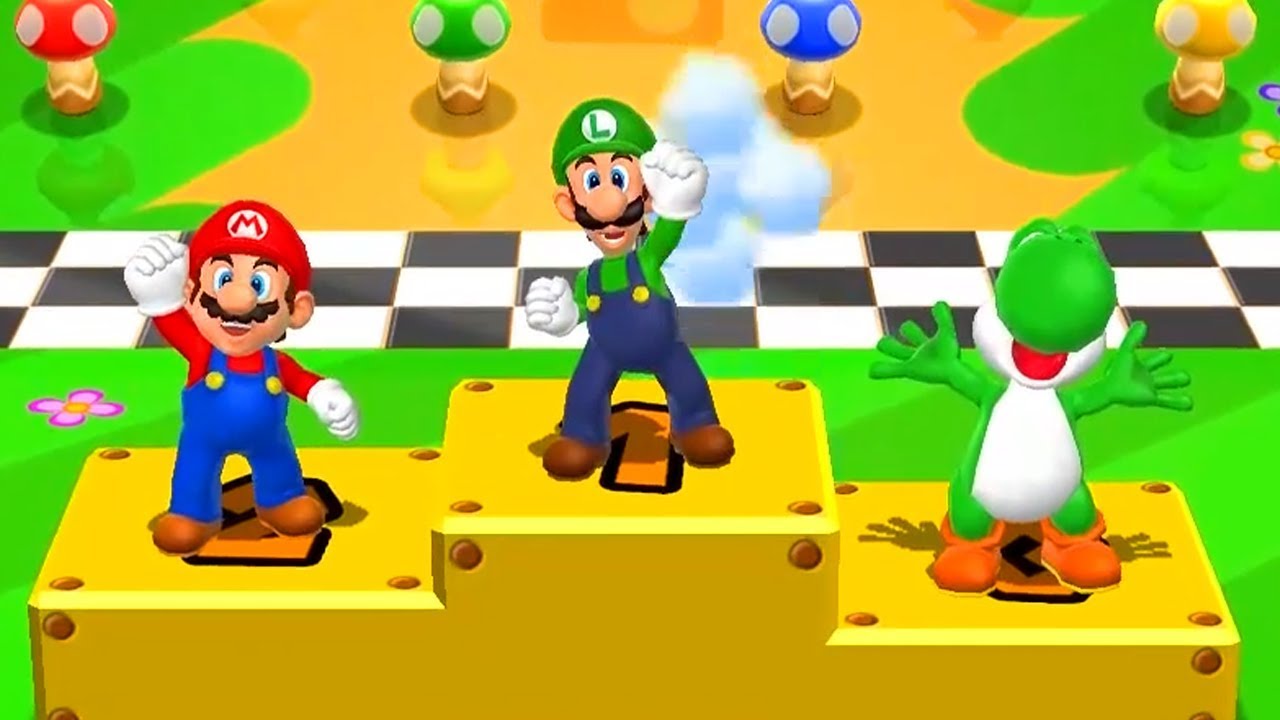 Mario Party 9 - Minigames - Mario vs Luigi vs Yoshi vs Peach (Master CPU)