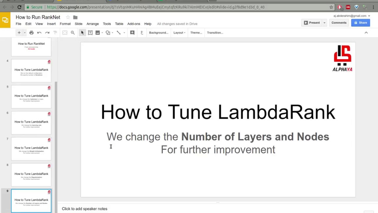 Lecture 9, Tunning Layers for LambdaRank