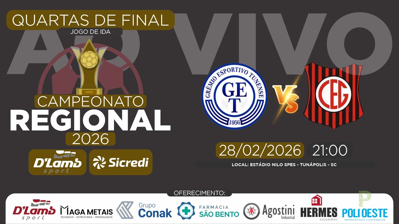 QUARTAS - Grêmio Tunense x Guarani - REGIONAL