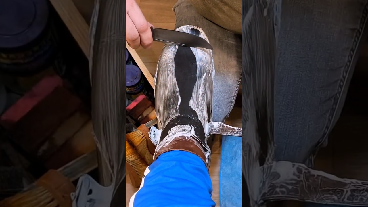 BEST SATISFYING Extra Shoe Shine ASMR l  #asmrsounds #shoeshine #satisfying  #restoration