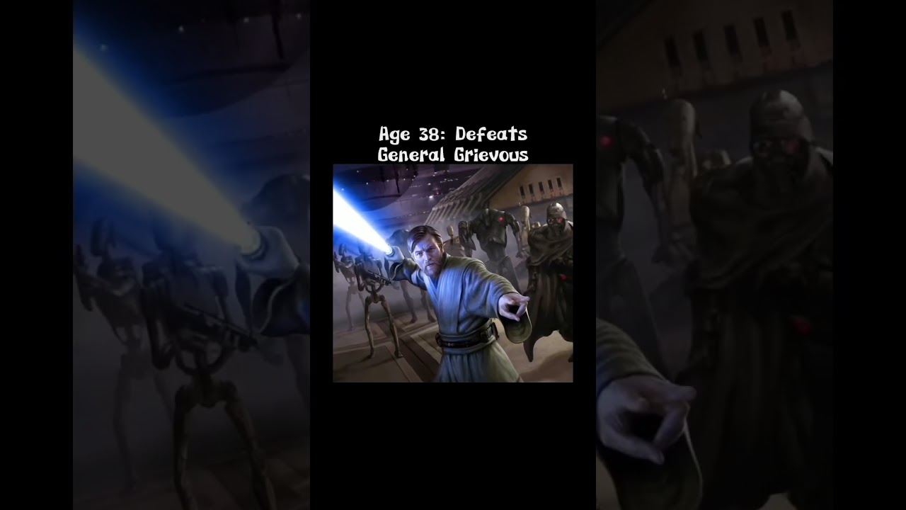 Kenobi&rsquo;s age throughout events in his life. #starwars #shorts