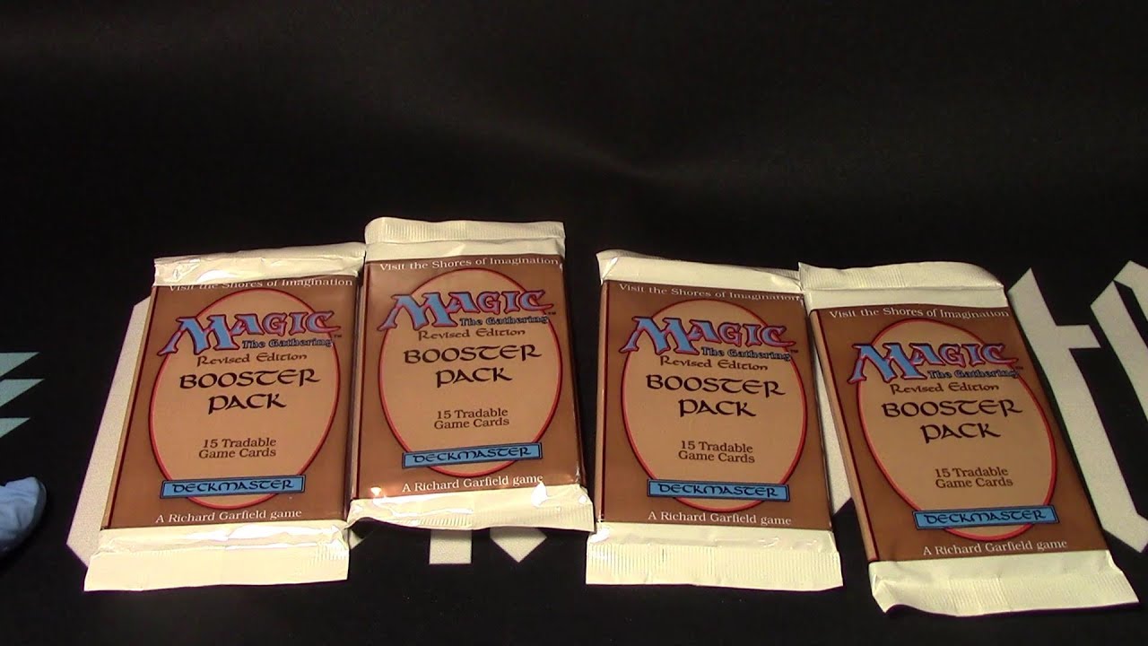 MTG Revised 4 Boosters opened! Dual land or No Dual land that is the question