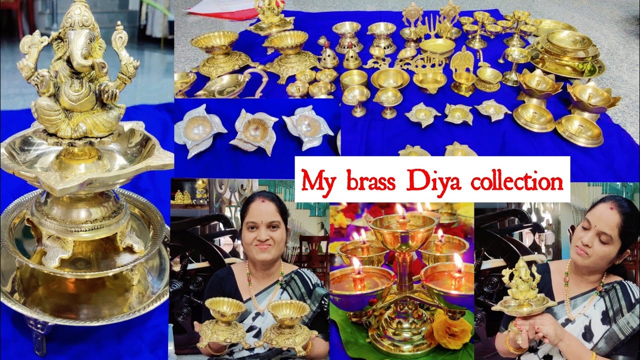 ఇలా రకరకాల దీపాలతో ఈ శ్రావణమాసం అమ్మవారి పూజ చేసుకోండి 🙏 My brass Diya collection😊with online links👍