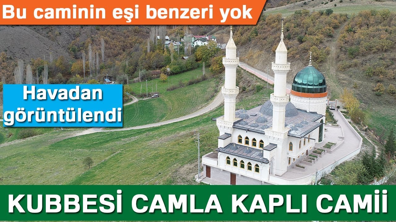 Bu Caminin Eşi Benzeri Yok!  Kubbesi Camla Kaplı Cami Havadan Görüntülendi