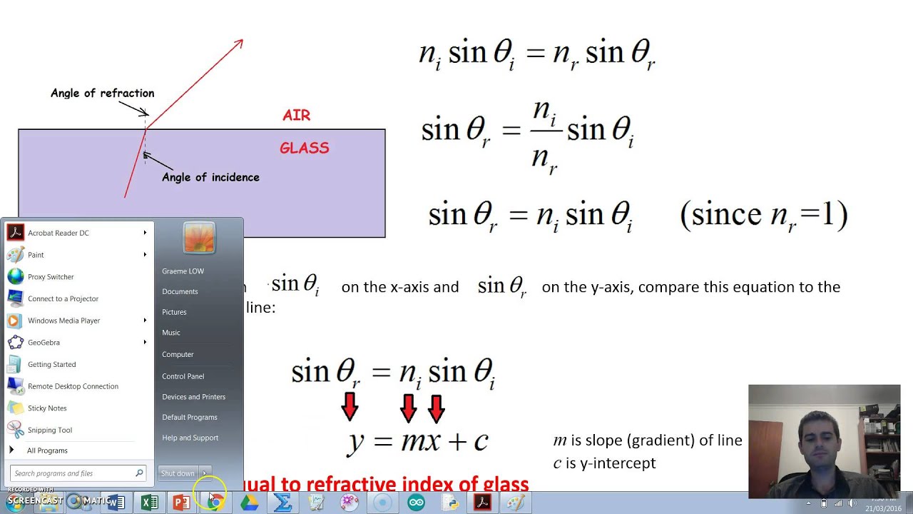 Snell's Law Prac: How to Graph