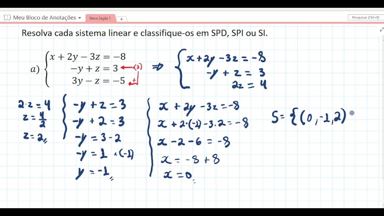 Resolução de sistemas 3x3 - Escalonamento