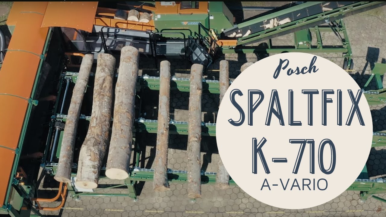 Распиловка и колка дров с помощью SpaltFix 710 a-Vario плюс AutoSplit 700 POSCH