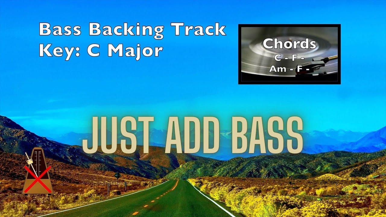 Pop Country Rock Style Groove and Chord Progression in C Major | Bass Backing Track - No Bass