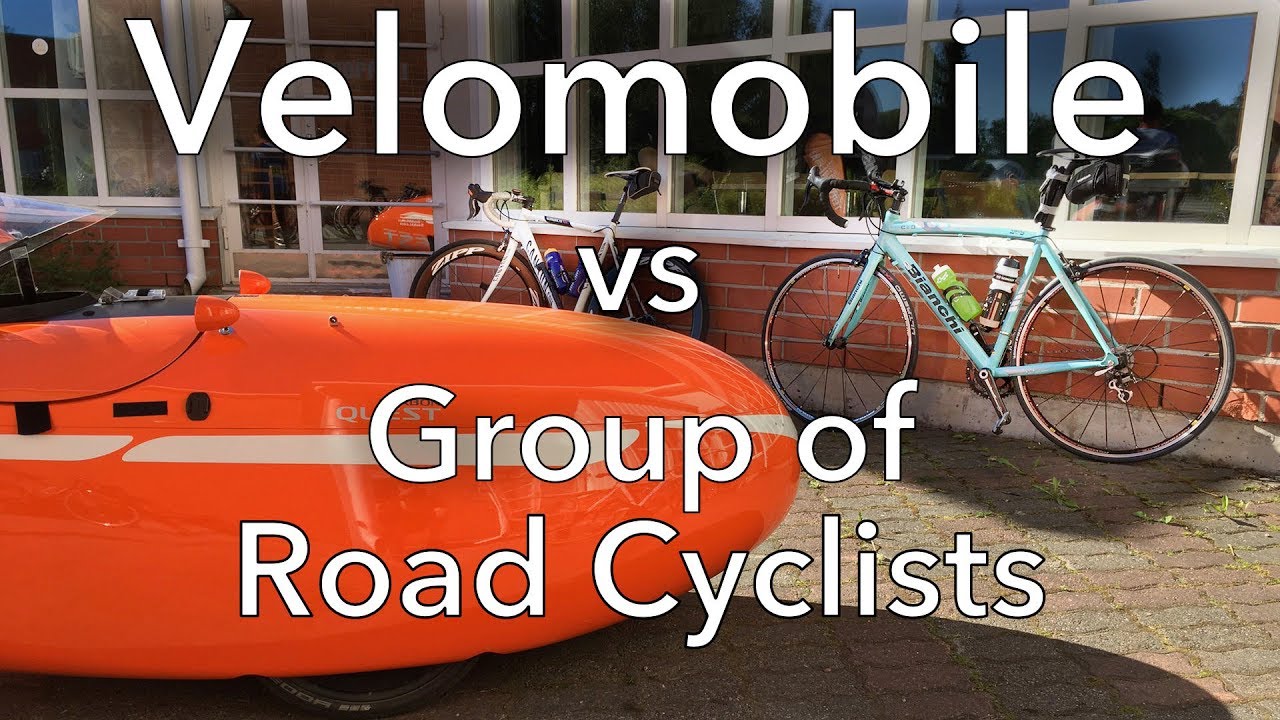 Velomobile vs. Group of Road Cyclists | Cycling event Arvon kuntoajo, Kälviä, Finland