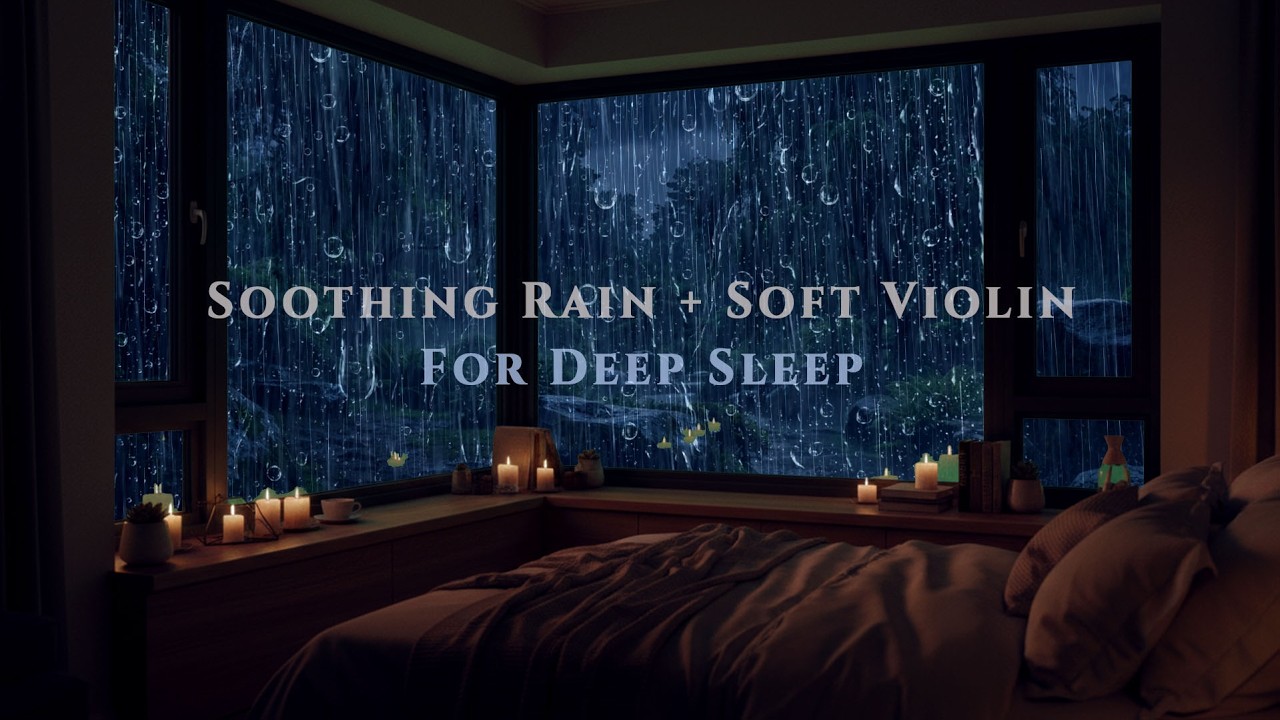 Soft Rain and Beautiful Violin 😴🎻🌧️ Instantly Calm Your Mind and Sleep in Minutes