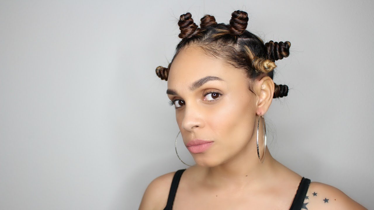 Natural Hair | {Bantu Knots on Straight Hair}