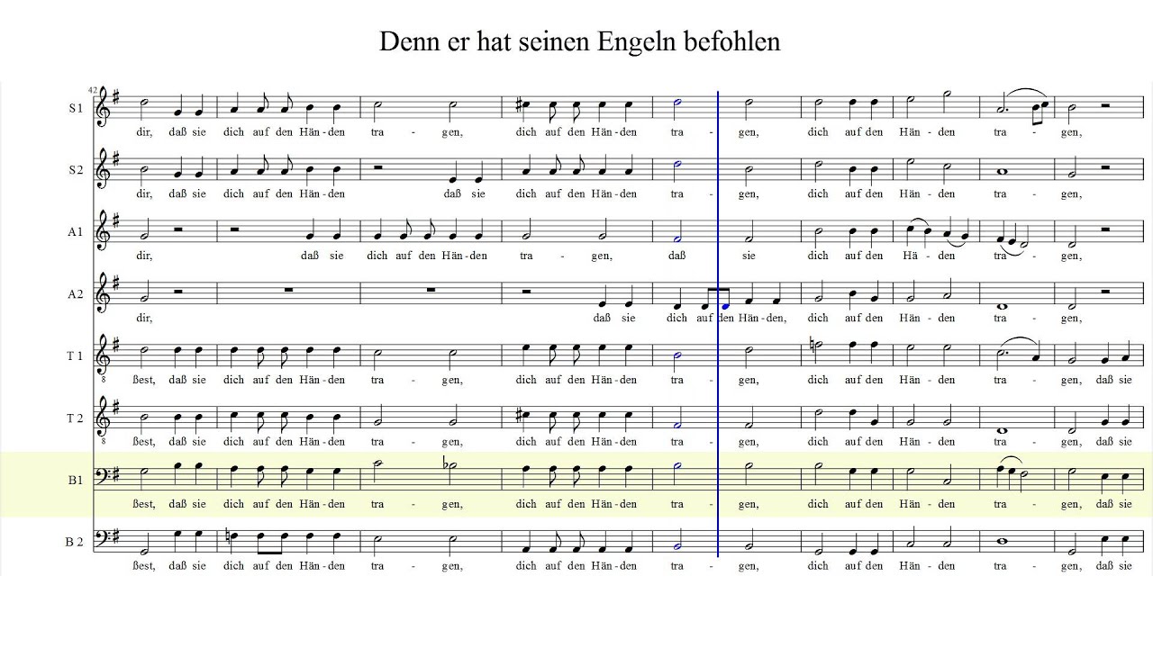 Denn er hat seinen Engeln befohlen [Bass 1]