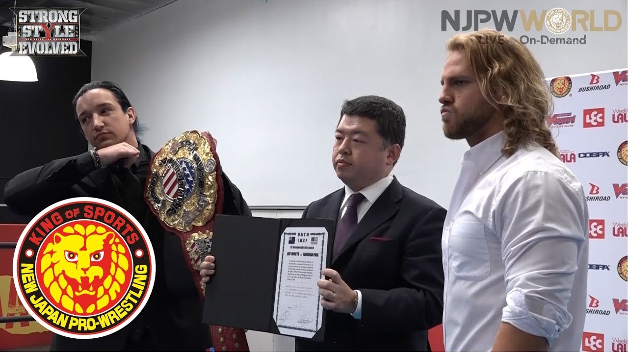 Mar 24, Signing Ceremony for IWGP US Heavyweight Championships at STRONG STYLE EVOLVED