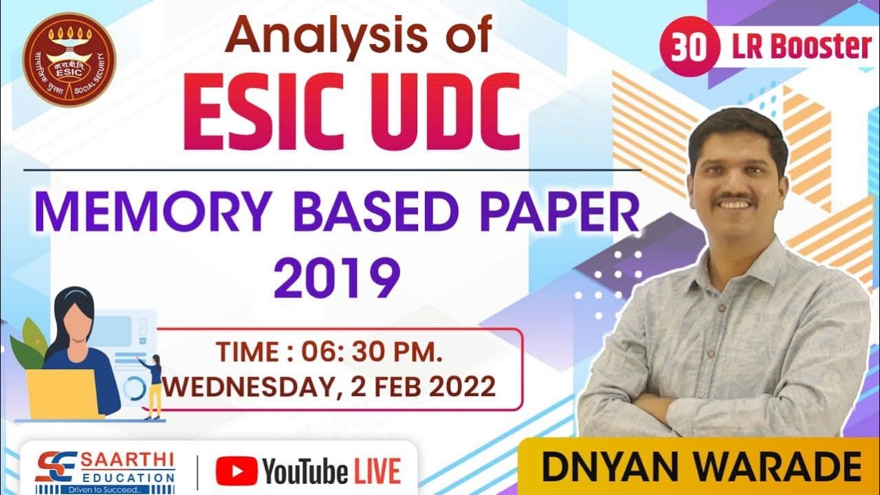 ESIC UDC Memory Based Paper Analysis (Warade Sir)