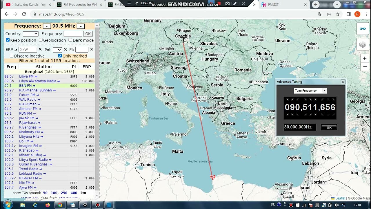 FM DX Es - 070723 - 1050UTC - 90.5 BBN FM (LBY) Benghazi (bga) ?kW 1894km
