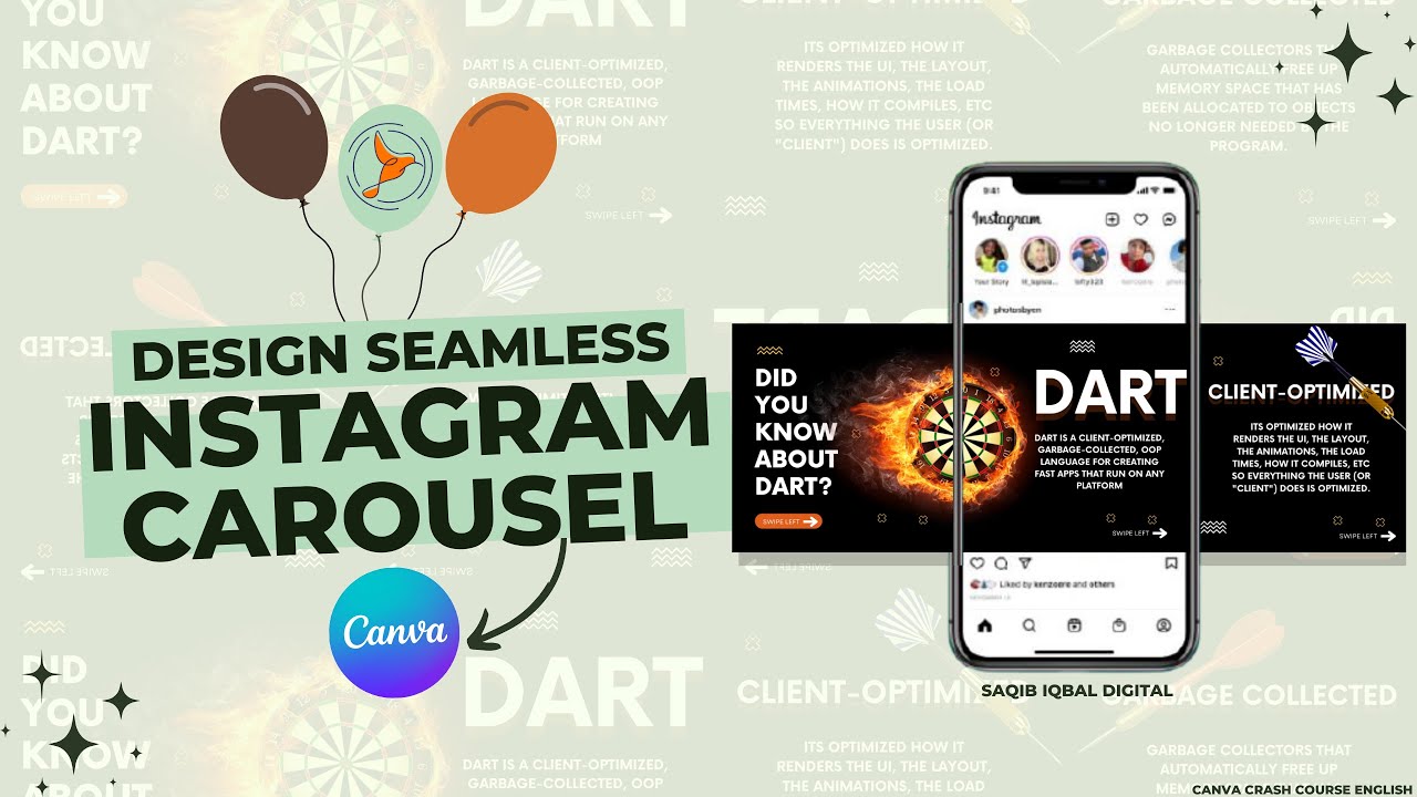 How to Design Seamless Instagram Carousel in Canva? | Earn Money with Canva | Saqib Iqbal Digital