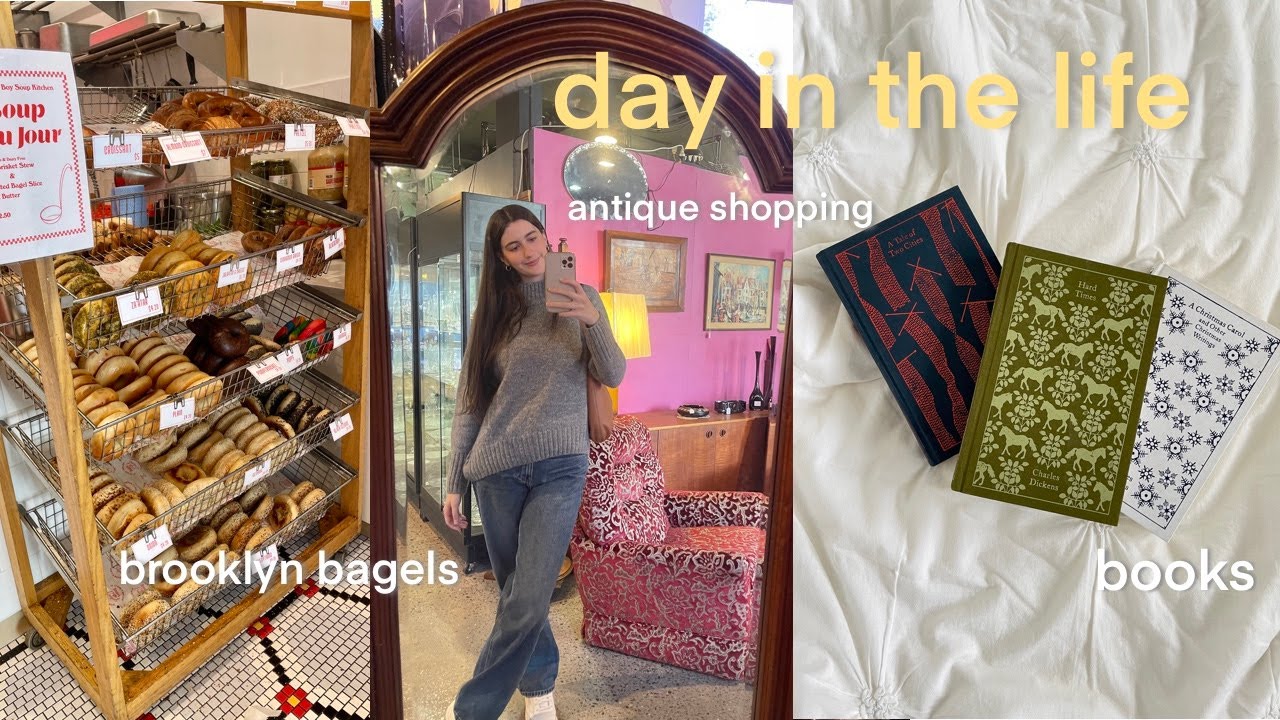 antique and vintage shopping + book haul | vlog
