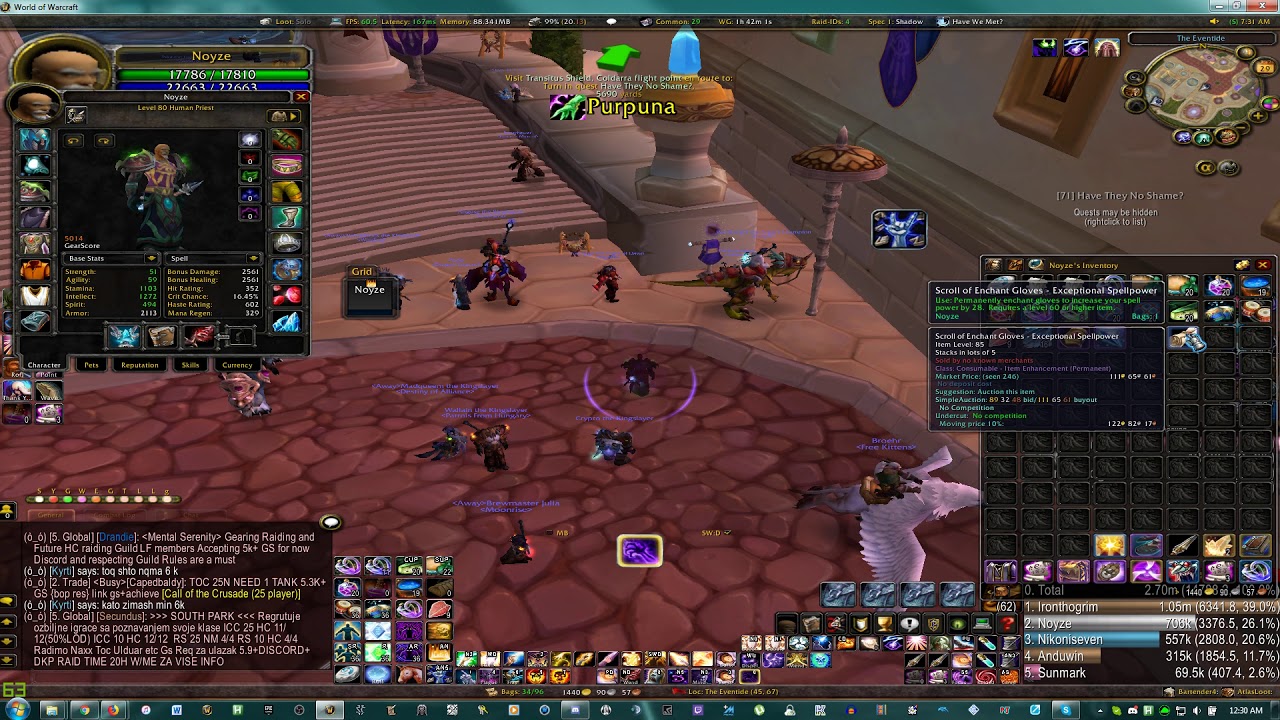 Warmane Gear Score Test 2018 09 29