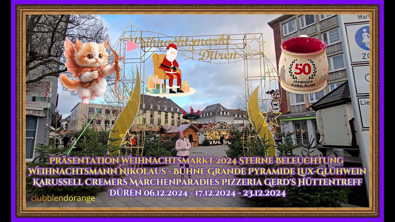 50. Weihnachtsmarkt Düren 2024 Nikolaus Glühwein-Pyramide Cremers Märchenparadies Gerd's Hüttentreff