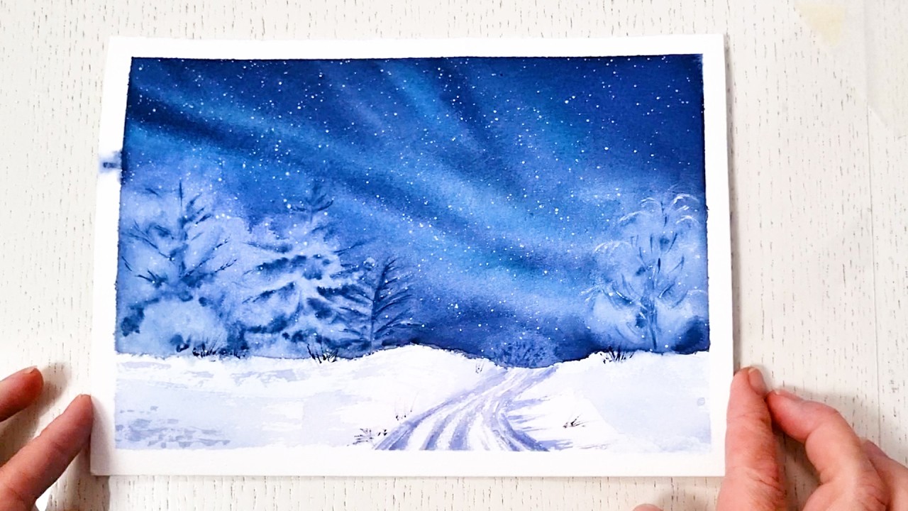 Painting STUNNING Monochrome Winter Landscape in Watercolor TODAY!