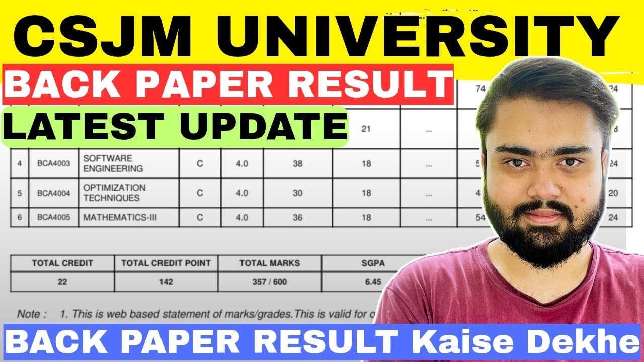 CSJMU Back Paper Result 2025 Latest Update🔥|CSJMU Backpaper Result kaise dekhe|kanpur University.