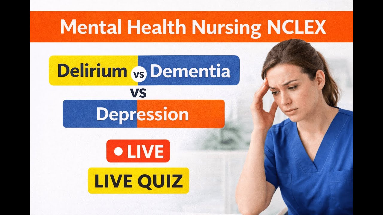 Master the Signs: Delirium vs Depression vs Dementia (Live Quiz)