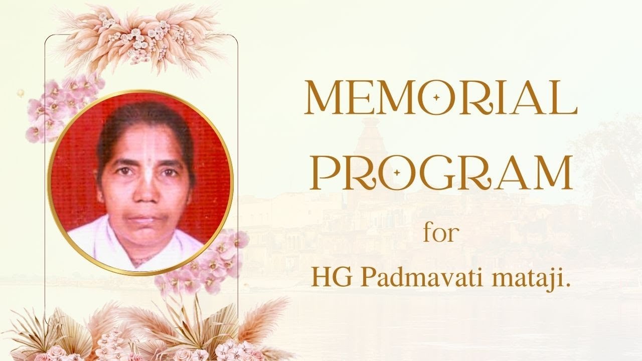Memorial Program for HG. Padmavati Mataji Mataji | ISKCON Chowpatty