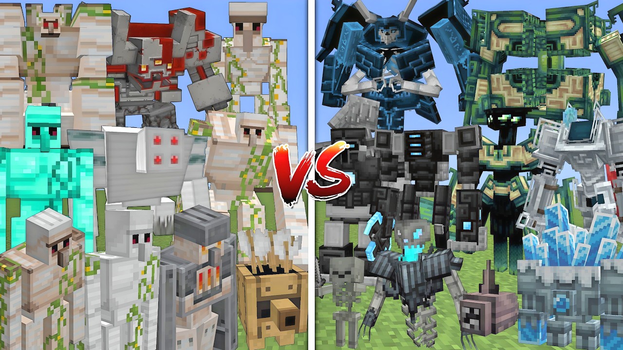ALL MUTANT IRON GOLEMS VS ALL EEEAB'S & LEGENDARY MONSTERS MOBS MOBS BATTLE MINECRAFT