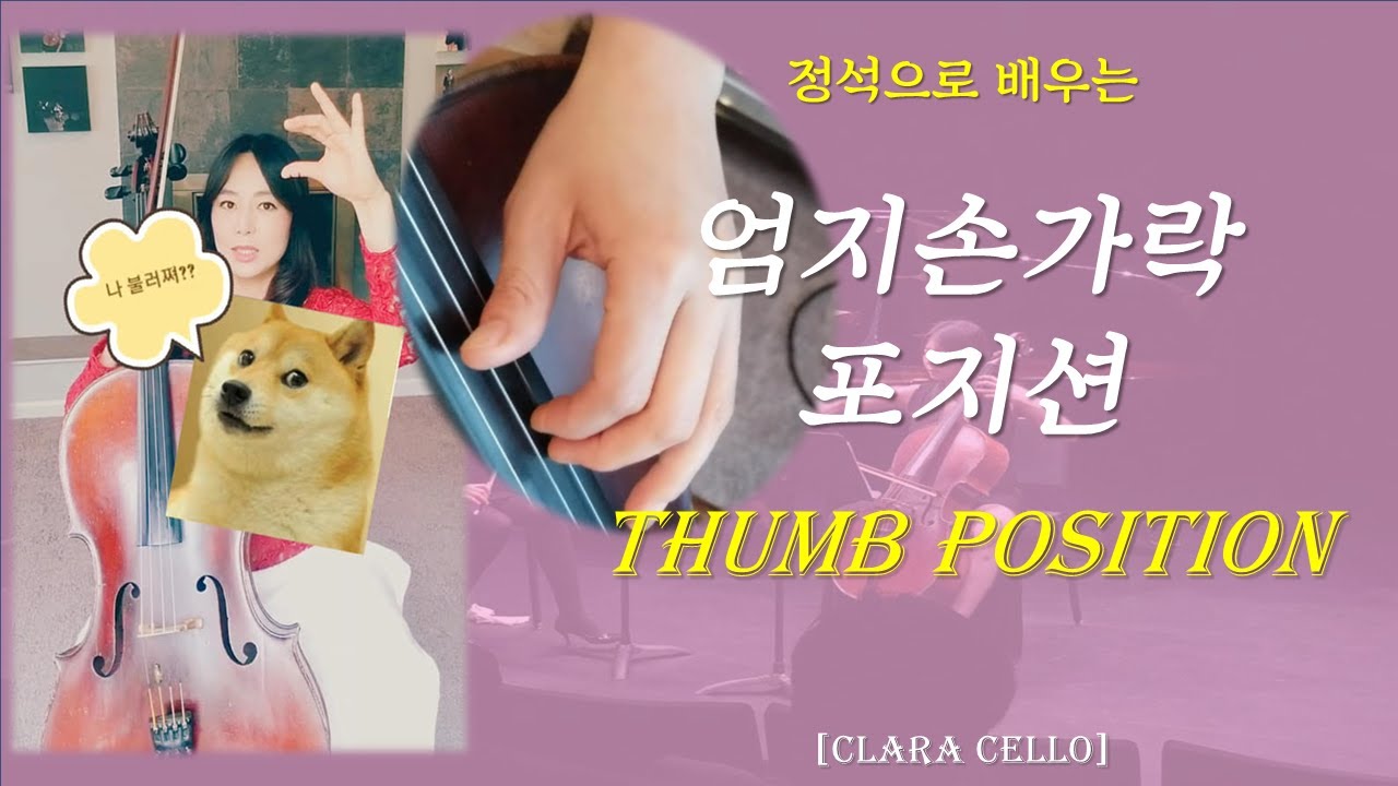 [Clara Cello]Lesson25. 정석 엄지손가락 포지션 배우기_Thumb position on the cello