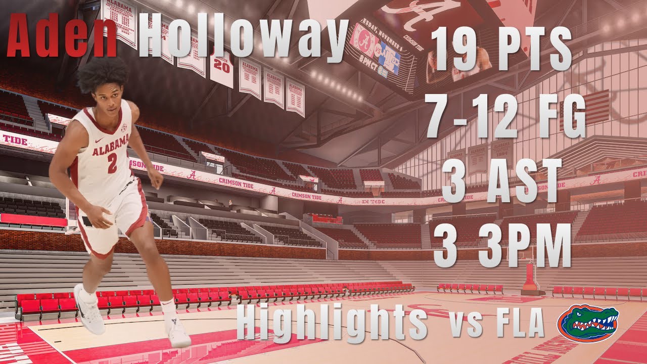 Aden Holloway vs Florida 19 PTS, 7-12FG, 3 AST, 3 REB, 3 3PM