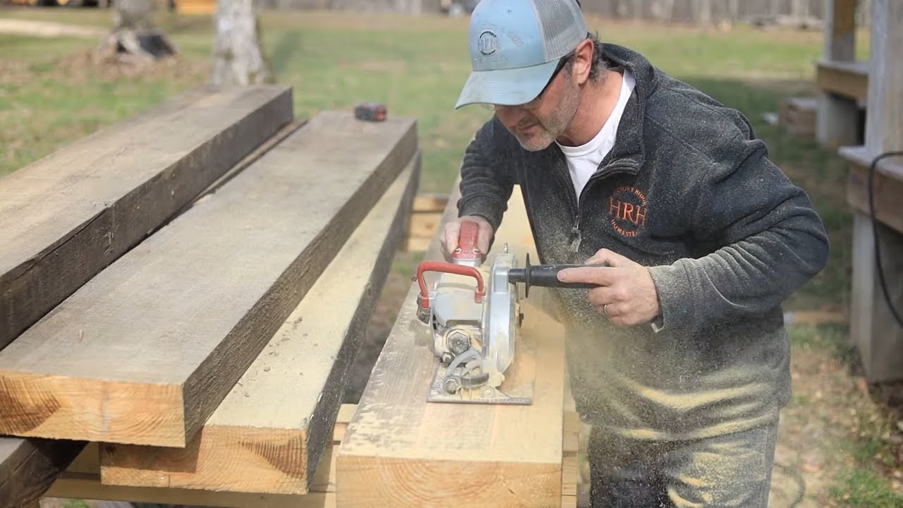 Making Balcony Handrails out of Old Beams.