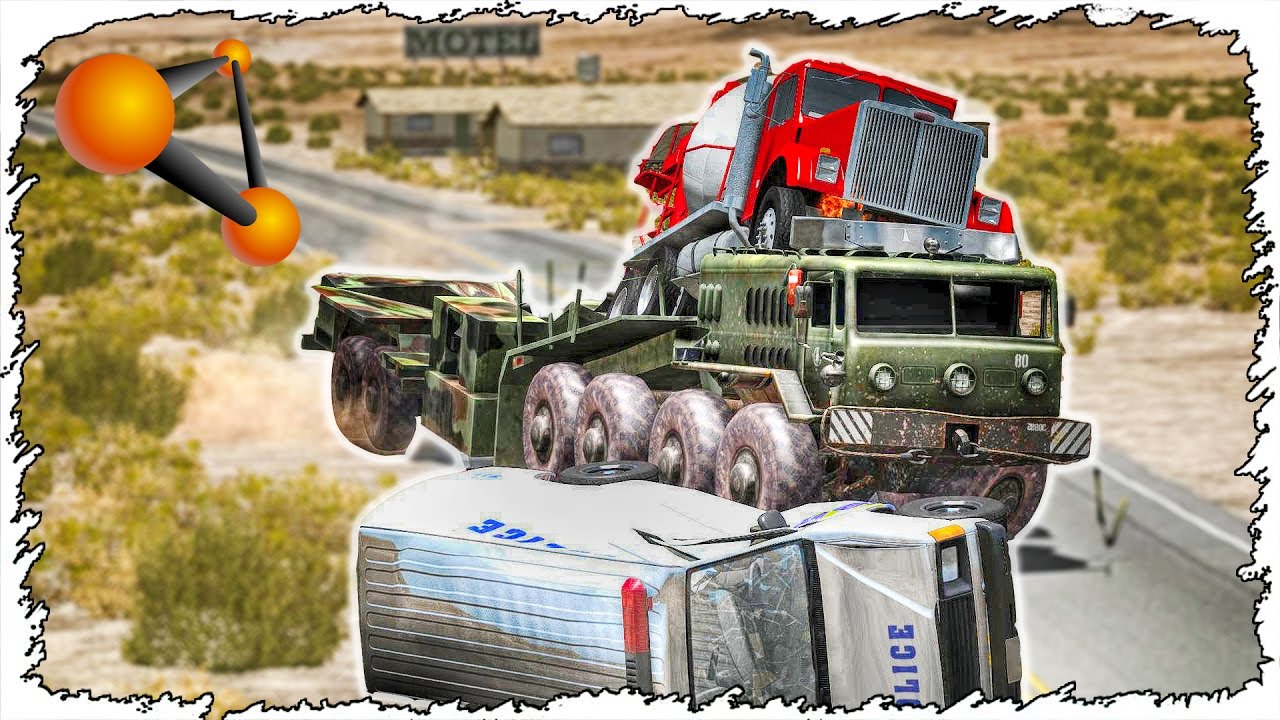УЛЕТНАЯ ПОГОНЯ НА БОЛЬШОМ ГРУЗОВИКЕ ОТ МАШИН В BEAMNG DRIVE